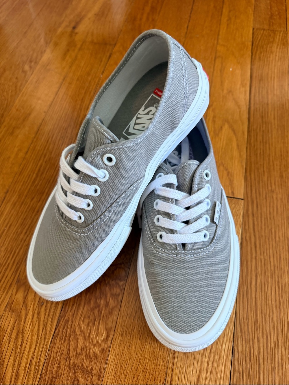 Vans Gray Canvas Low-Top Sneakers with White Trim